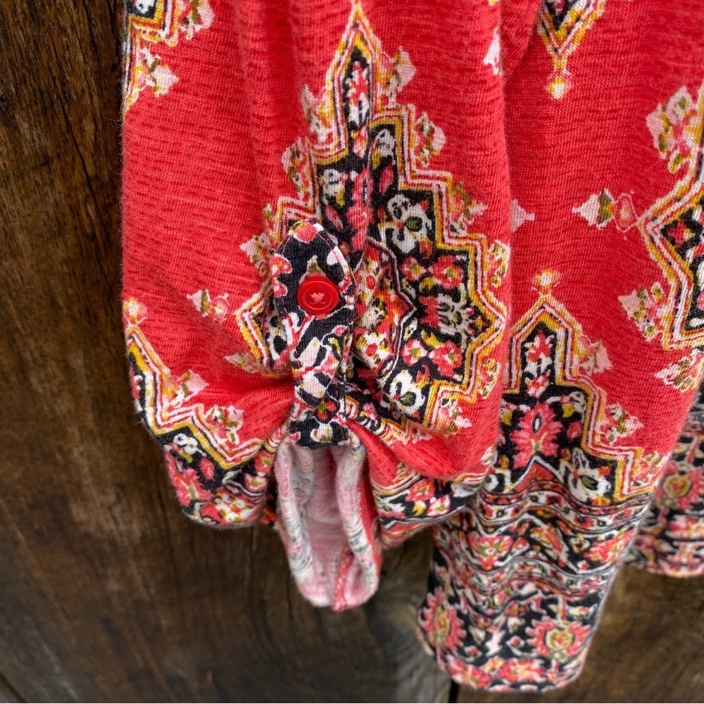Style & Co Mosaic Patterned Long sleeve top. Size XL - Picture 7 of 10